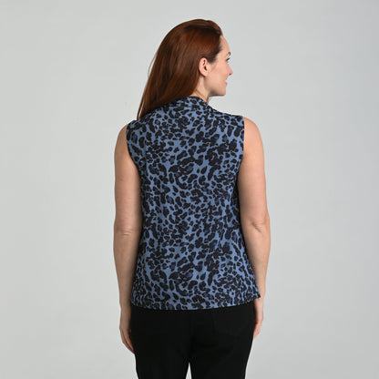 Christopher & Banks Printed Mesh Cowl Neck Shell