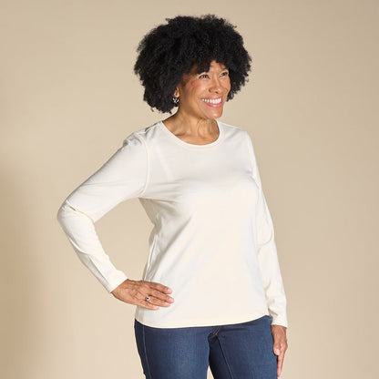 Christopher & Banks Long Sleeve Jewel Neck Perfect Tee