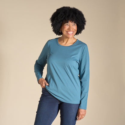 Christopher & Banks Long Sleeve Jewel Neck Perfect Tee