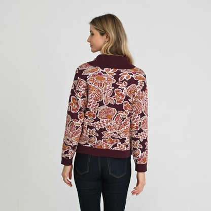 Christopher & Banks Floral Shawl Collar Cardigan