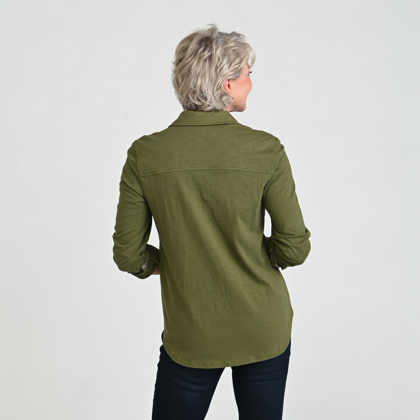 Christopher & Banks Long Sleeve Knit Button Up Top