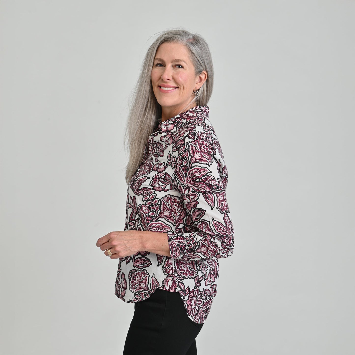 Christopher & Banks Floral Button Down Shirt