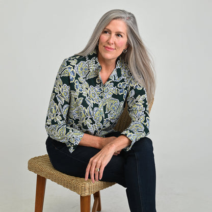 Christopher & Banks Floral Button Down Shirt