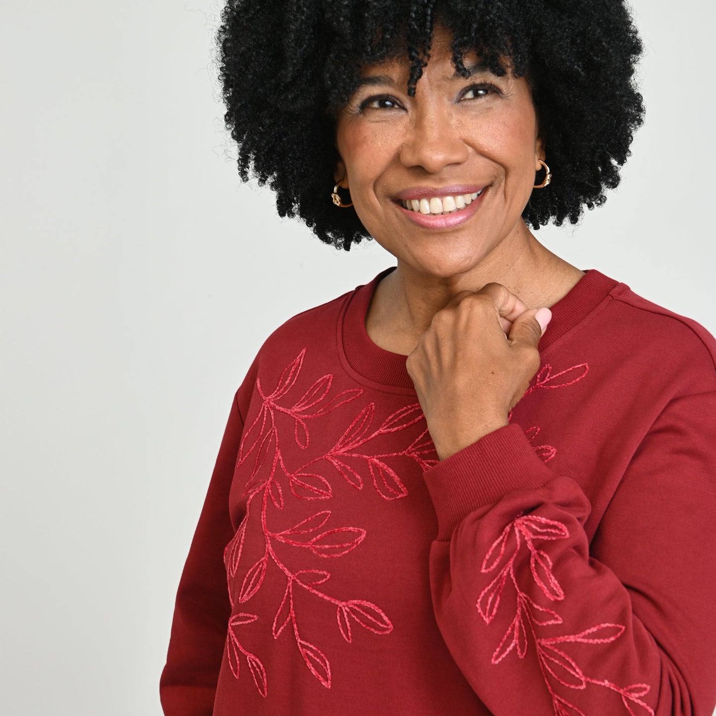 Christopher & Banks Embroidered French Terry Sweatshirt