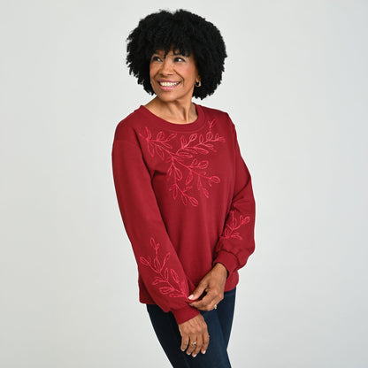 Christopher & Banks Embroidered French Terry Sweatshirt