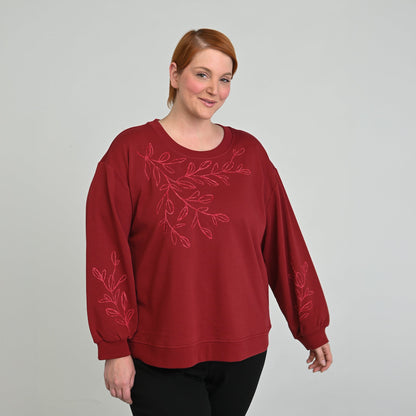 Christopher & Banks Embroidered French Terry Sweatshirt