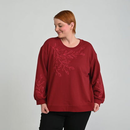 Christopher & Banks Embroidered French Terry Sweatshirt