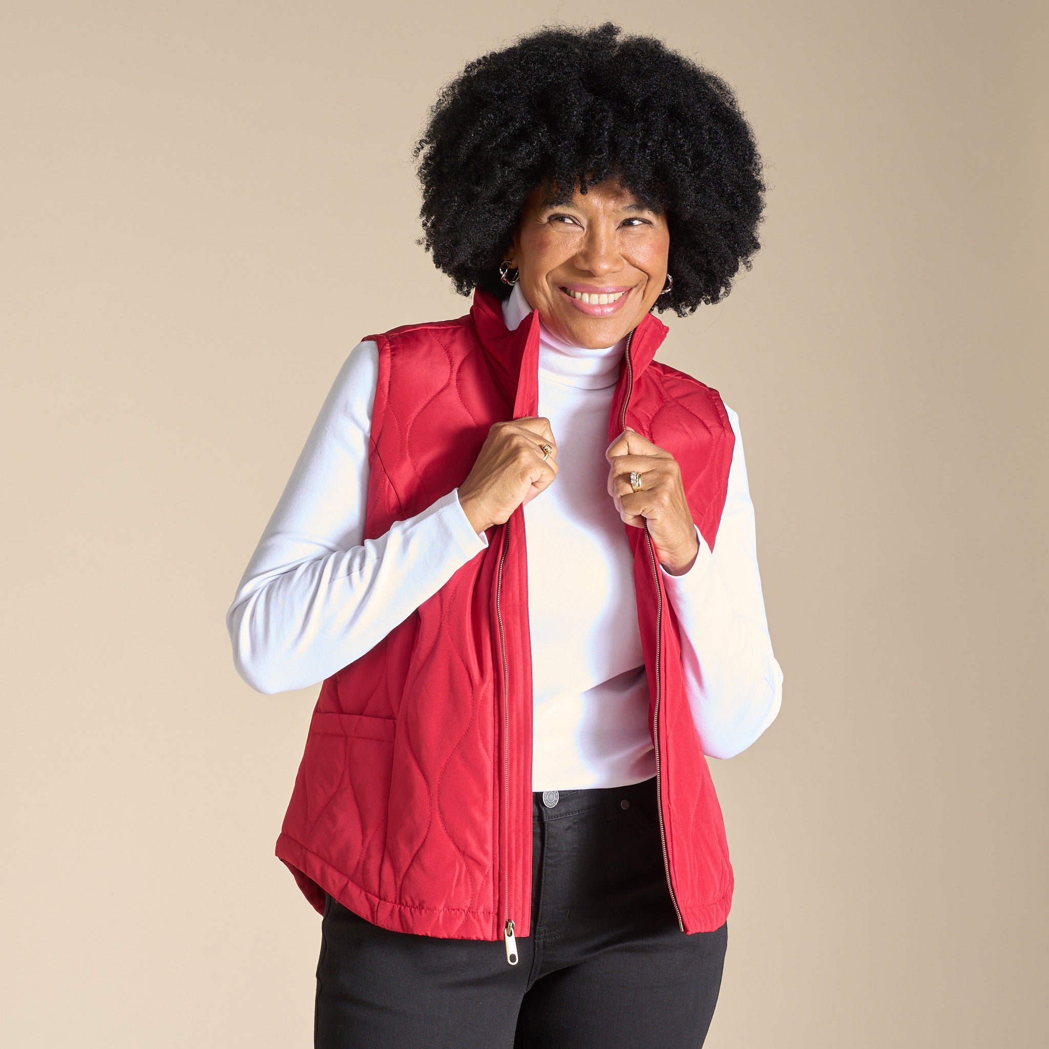 Christopher & Banks Quilted Zip Front Solid Vest – ShopHQ