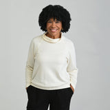 Christopher & Banks Relaxed Restyled French Terry Funnel Neck