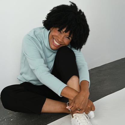 Christopher & Banks Relaxed Restyled French Terry Funnel Neck