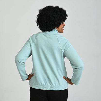 Christopher & Banks Relaxed Restyled French Terry Funnel Neck