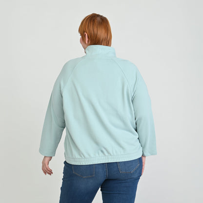 Christopher & Banks Relaxed Restyled French Terry Funnel Neck