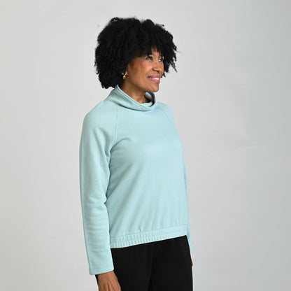 Christopher & Banks Relaxed Restyled French Terry Funnel Neck