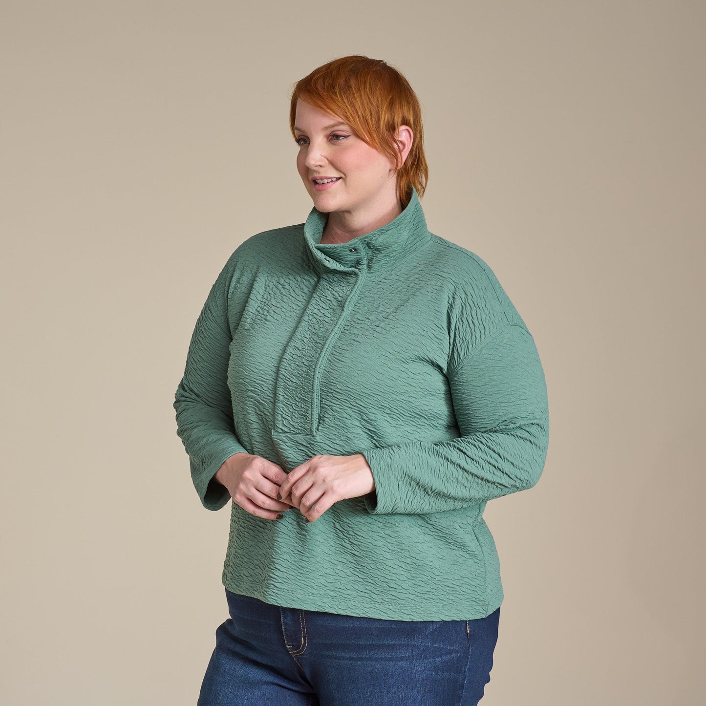 Christopher & Banks Relaxed Restyled Jacquard Knit Pullover