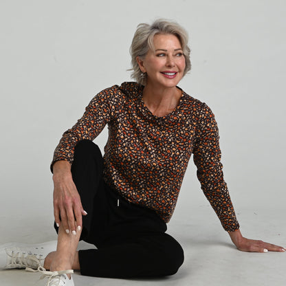 Christopher & Banks Relaxed Restyled Animal Print Long Sleeve Tee