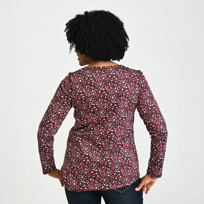 Christopher & Banks Relaxed Restyled Animal Print Long Sleeve Tee