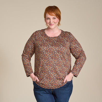 Christopher & Banks Relaxed Restyled Animal Print Long Sleeve Tee