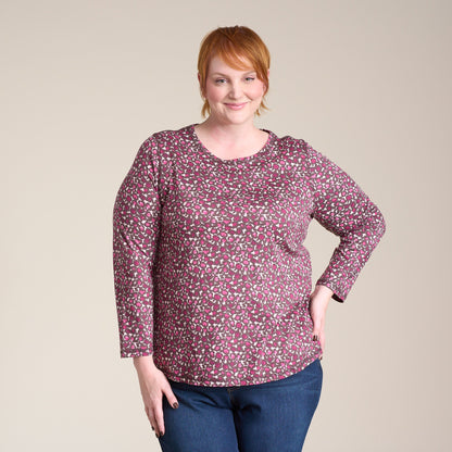 Christopher & Banks Relaxed Restyled Animal Print Long Sleeve Tee