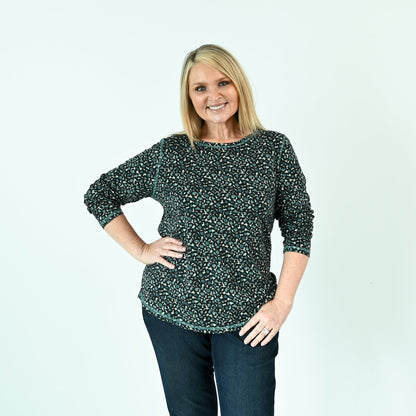 Christopher & Banks Relaxed Restyled Animal Print Long Sleeve Tee