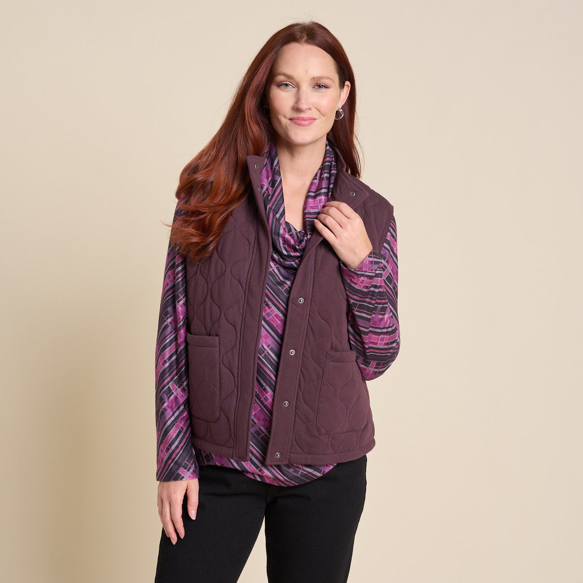 Christopher & Banks Relaxed Restyled Quilted Knit Vest