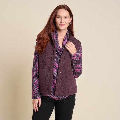 Christopher & Banks Relaxed Restyled Quilted Knit Vest