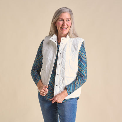 Christopher & Banks Relaxed Restyled Quilted Knit Vest