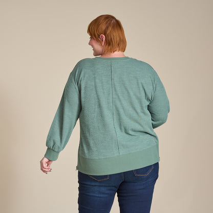 Christopher & Banks Relaxed Restyled Side Zipper Long Sleeve Top