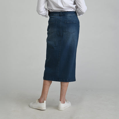 Christopher & Banks Denim Midi Skirt