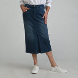Christopher & Banks Denim Midi Skirt