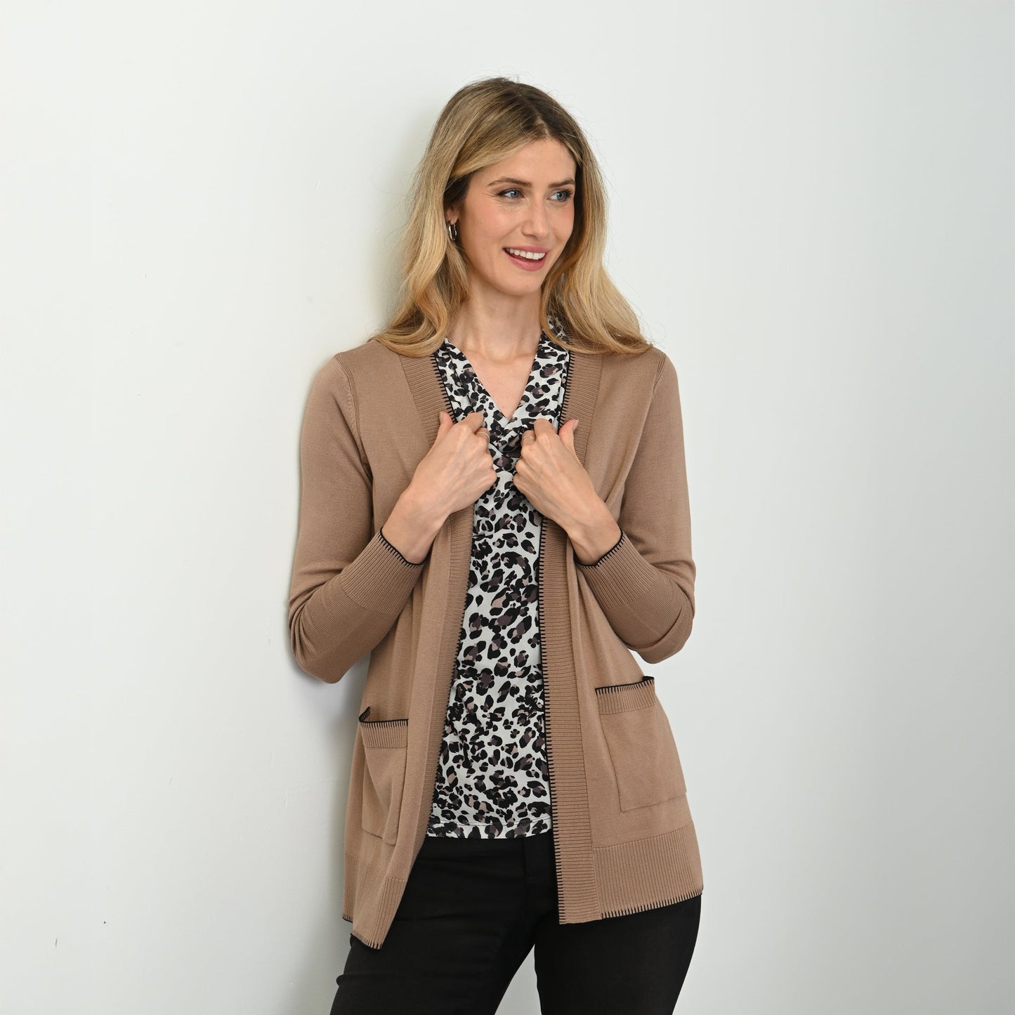 Christopher & Banks Whipstitch Detail Cardigan