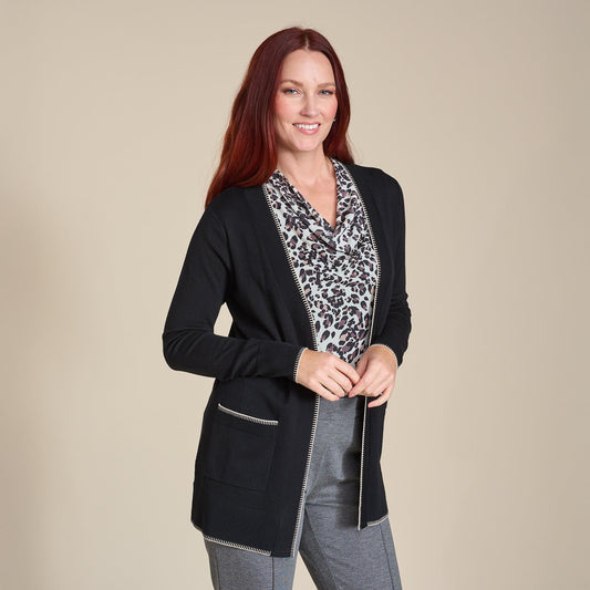 Christopher & Banks Whipstitch Detail Cardigan