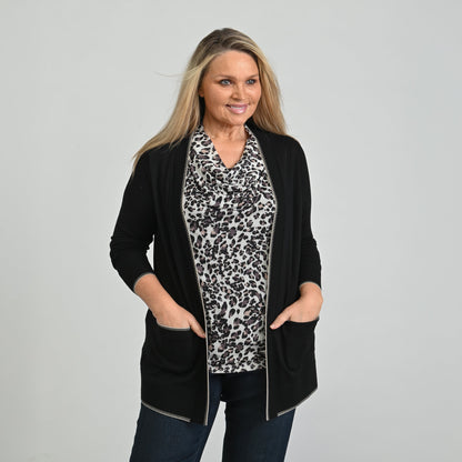 Christopher & Banks Whipstitch Detail Cardigan