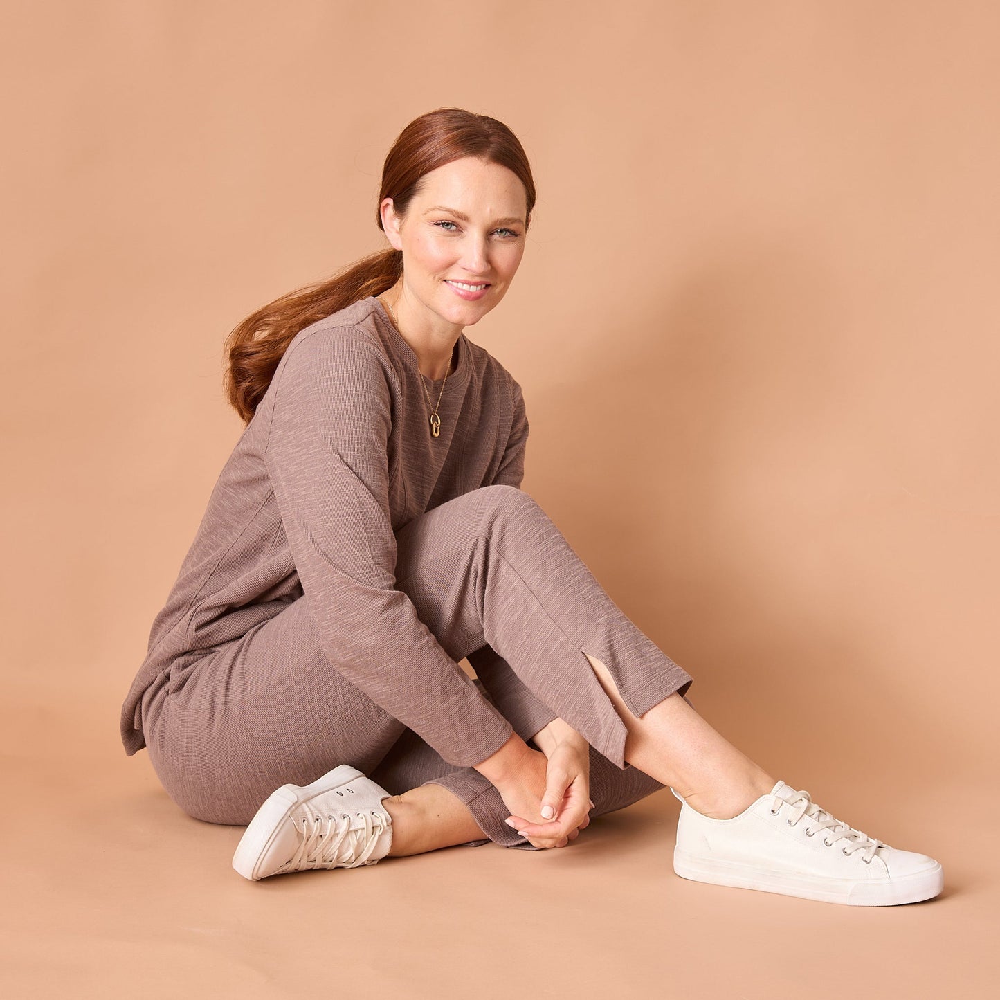 Christopher & Banks Relaxed Restyled Ribbed Pull on Straight Leg Pant