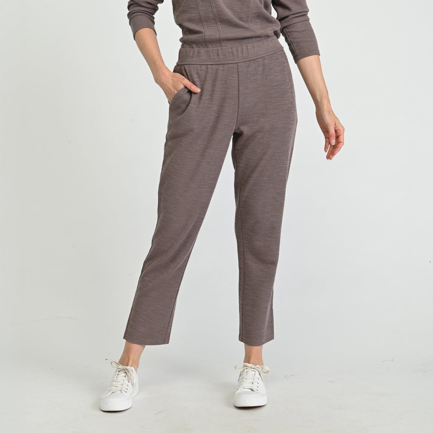 Christopher & Banks Relaxed Restyled Ribbed Pull on Straight Leg Pant