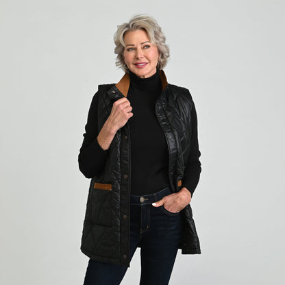 Christopher & Banks Corduroy Collared Quilted Vest