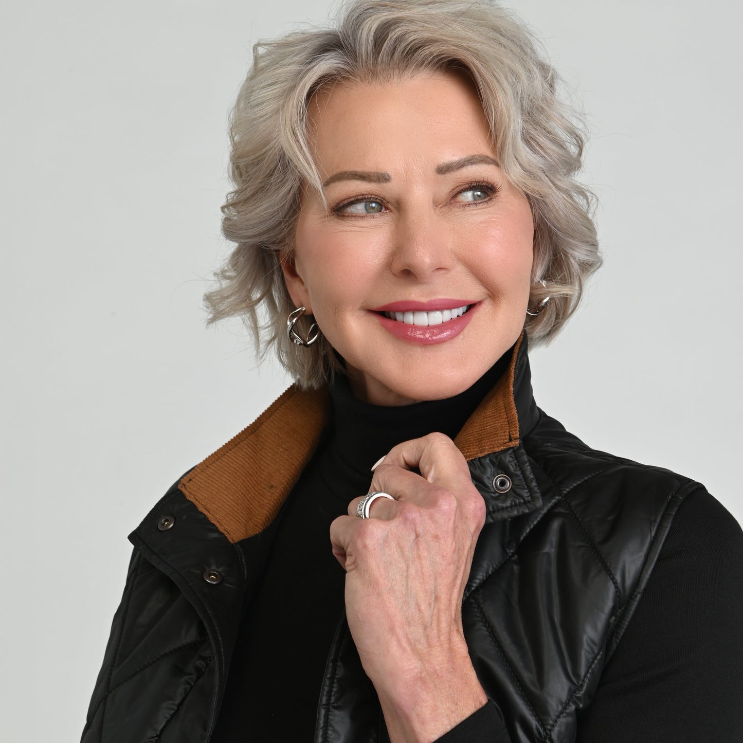 Christopher & Banks Corduroy Collared Quilted Vest