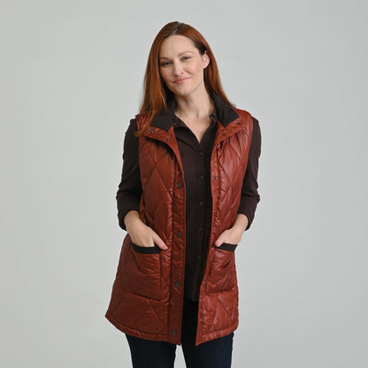 Christopher & Banks Corduroy Collared Quilted Vest