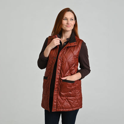 Christopher & Banks Corduroy Collared Quilted Vest