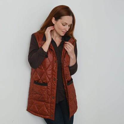Christopher & Banks Corduroy Collared Quilted Vest