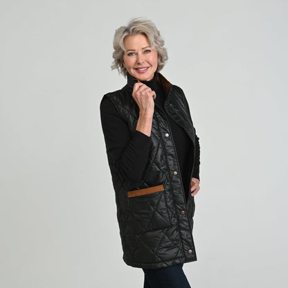 Christopher & Banks Corduroy Collared Quilted Vest