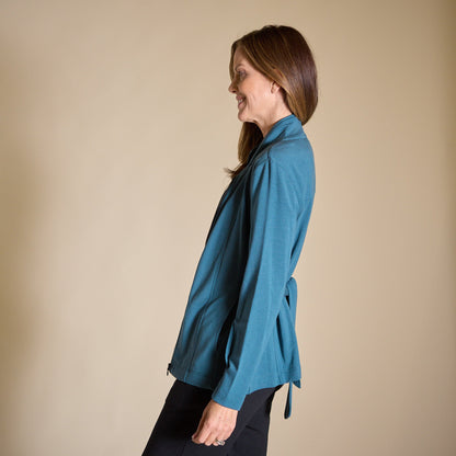 Christopher & Banks Relaxed Restyled Pleat Detail Tie Waist Jacket