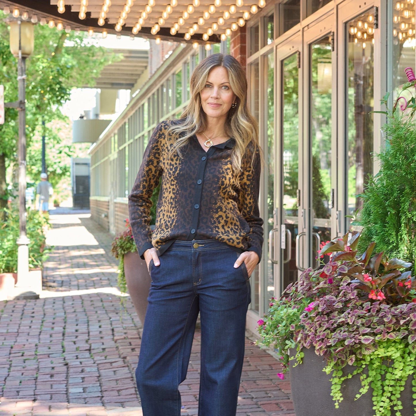 Christopher & Banks Animal Print Cardigan