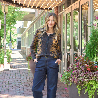 Christopher & Banks Animal Print Cardigan