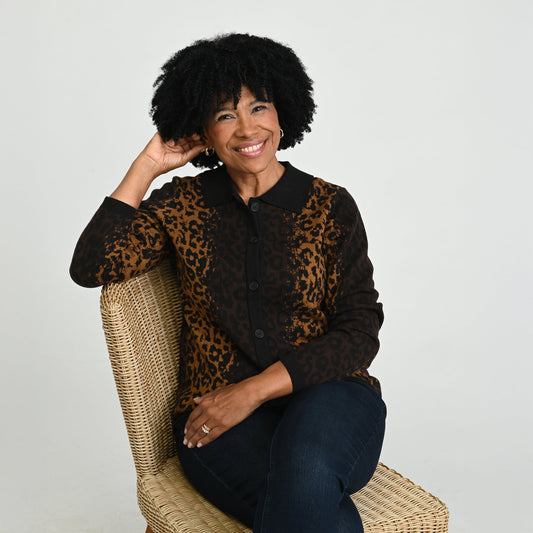 Christopher & Banks Animal Print Cardigan