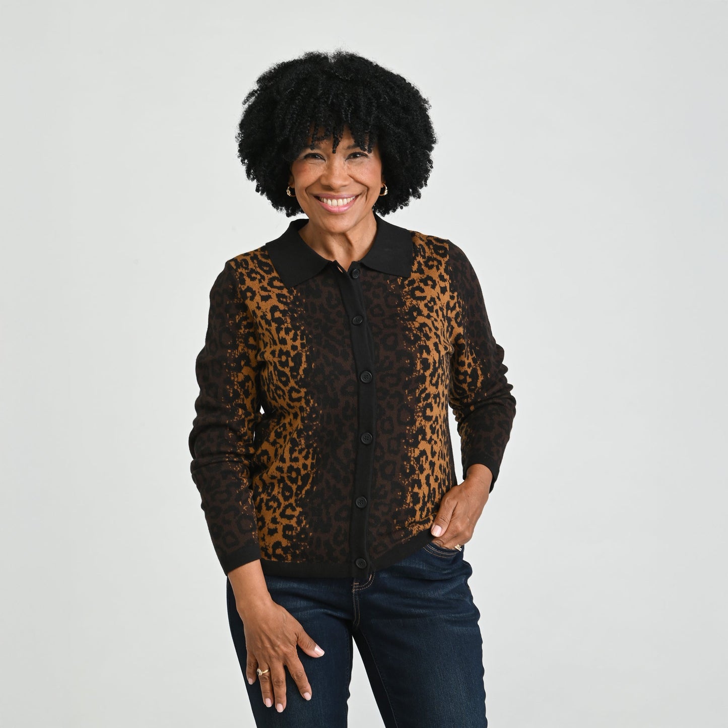 Christopher & Banks Animal Print Cardigan
