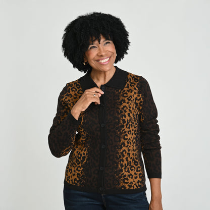 Christopher & Banks Animal Print Cardigan