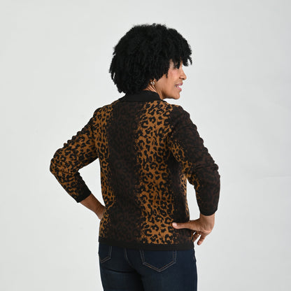 Christopher & Banks Animal Print Cardigan
