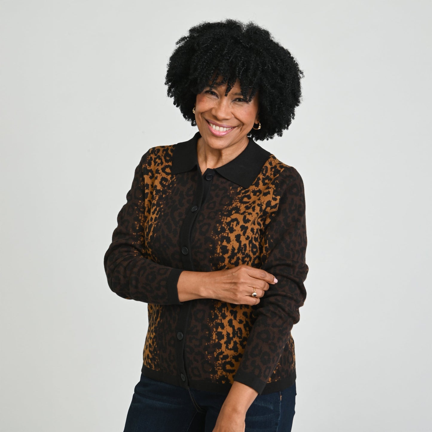 Christopher & Banks Animal Print Cardigan
