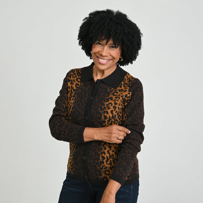 Christopher & Banks Animal Print Cardigan