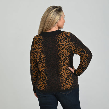 Christopher & Banks Animal Print Cardigan